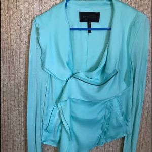 BCBG MAXAZRIA SMALL Aqua zipper top jacket